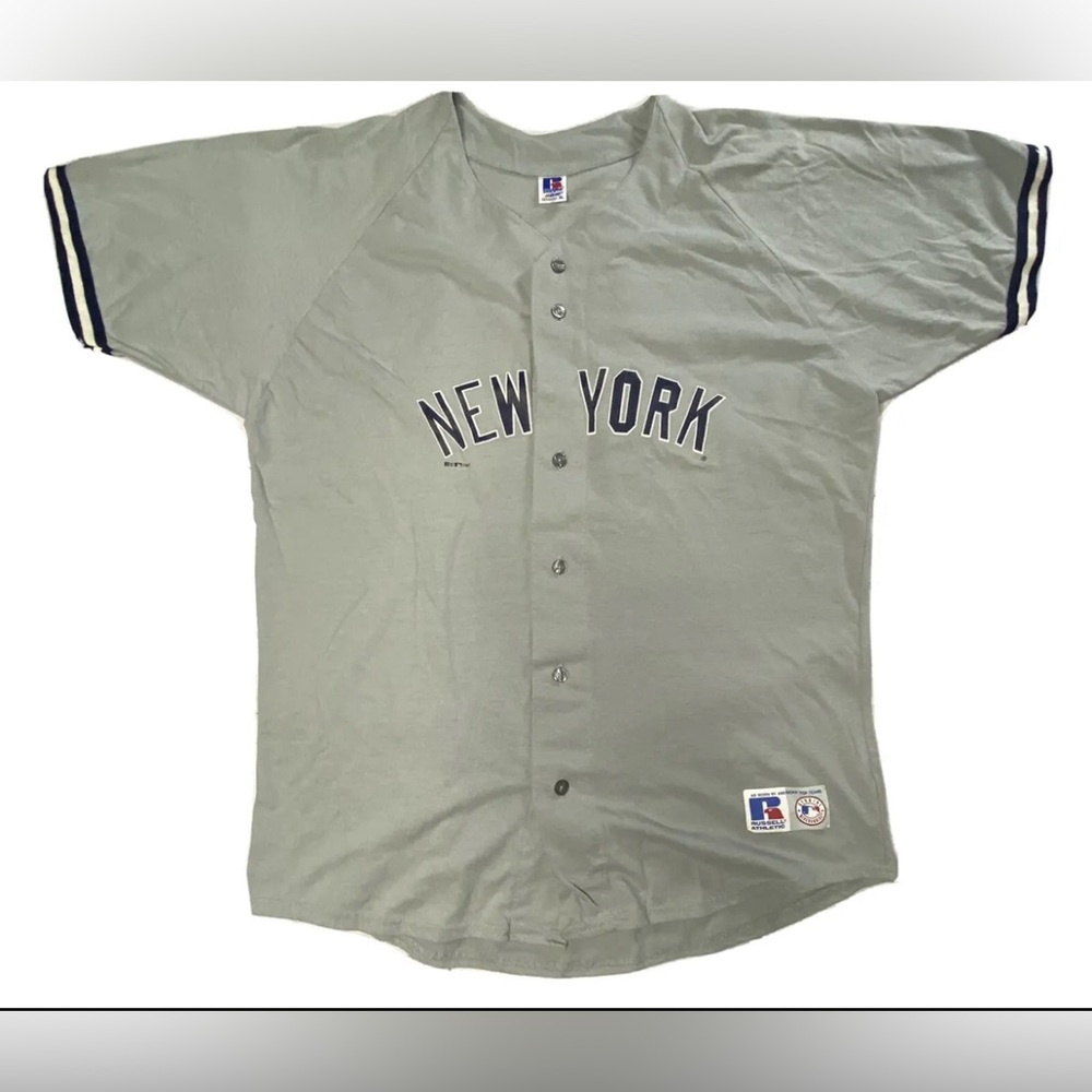 New York Yankees 1997 Russell Athletic Men’s XL Gray Button Down SS Vintage